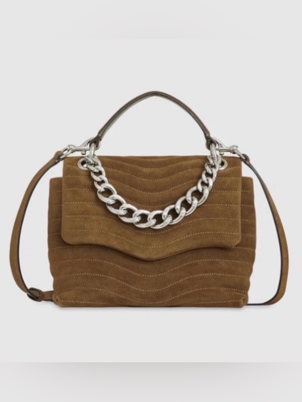 Rebecca Minkoff Suede Quilted Top Handle Bag
